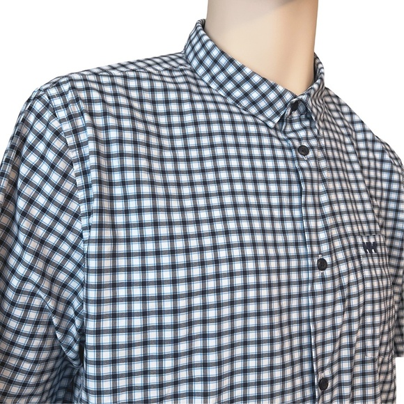 Helly Hansen Fjord Shirt Activity Two Tone Blue Plaid Lightweight Versatile NWOT - Picture 7 of 13